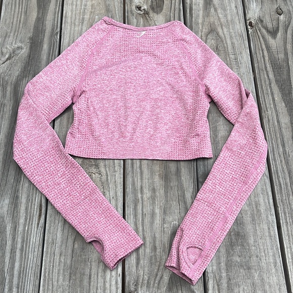 Gymshark Like-New Vital Seamless Crop Top Dusky Pink Marl Size Small - Picture 4 of 4